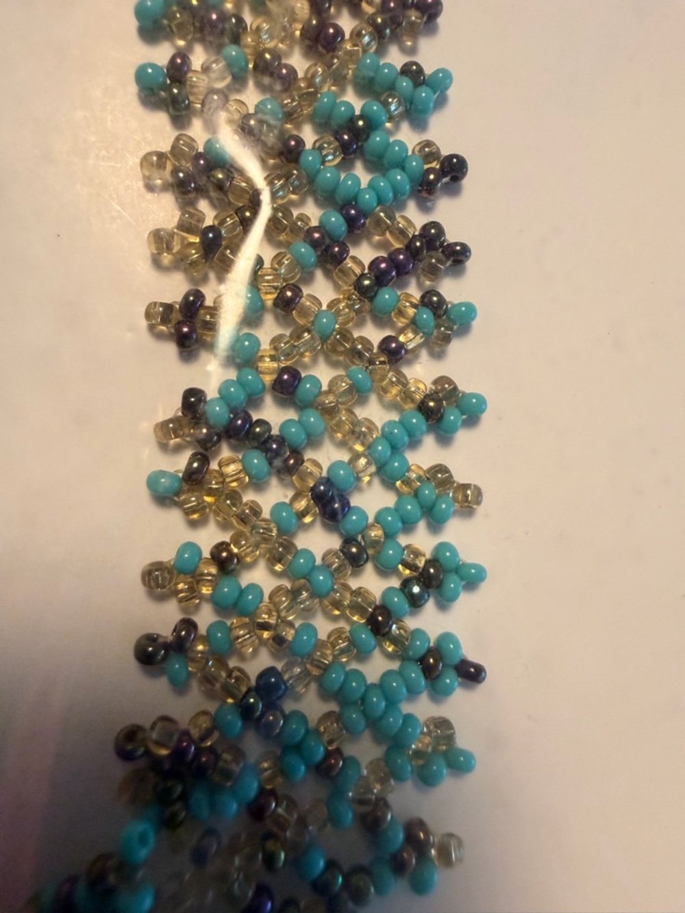 Turquoise Beaded Statement Necklace - Handmade Artisan Style, Silver 925 - Picture 6 of 10